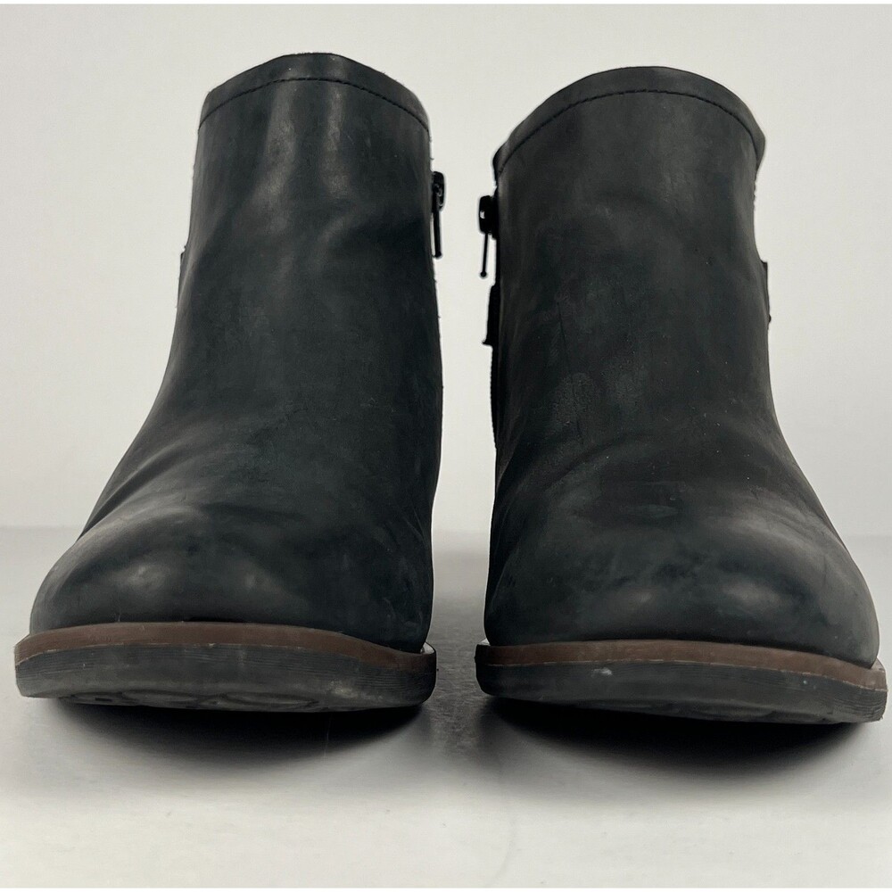 Korks Sonya Women’s Sz 9 M Black Nubuck & Distressed Suede Zip Up Ankle Bootie - Picture 5 of 10